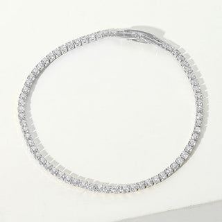 Round CZ Stone Tennis Chain Evening Bracelet