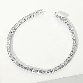 Round CZ Stone Tennis Chain Evening Bracelet