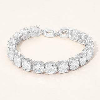 Square CZ Link Tennis Toggle Bracelet
