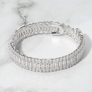 Marquise Emerald Cut CZ Stone Link Adjustable Evening Bracelet