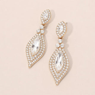 Marquise Stone Accented Evening Earrings