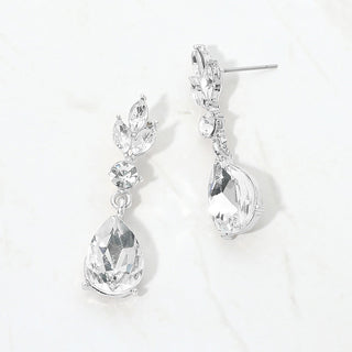 Teardrop Cluster Drop Evening Earrings