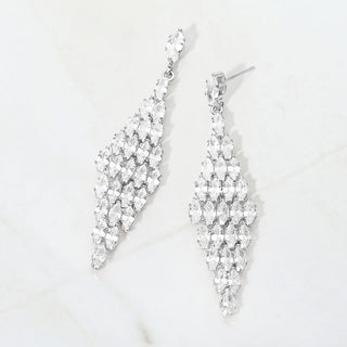 Marquise CZ Chandelier Drop Evening Earrings