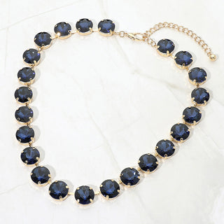 Cushion Round Stone Link Evening Necklace