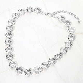 Cushion Round Stone Link Evening Necklace
