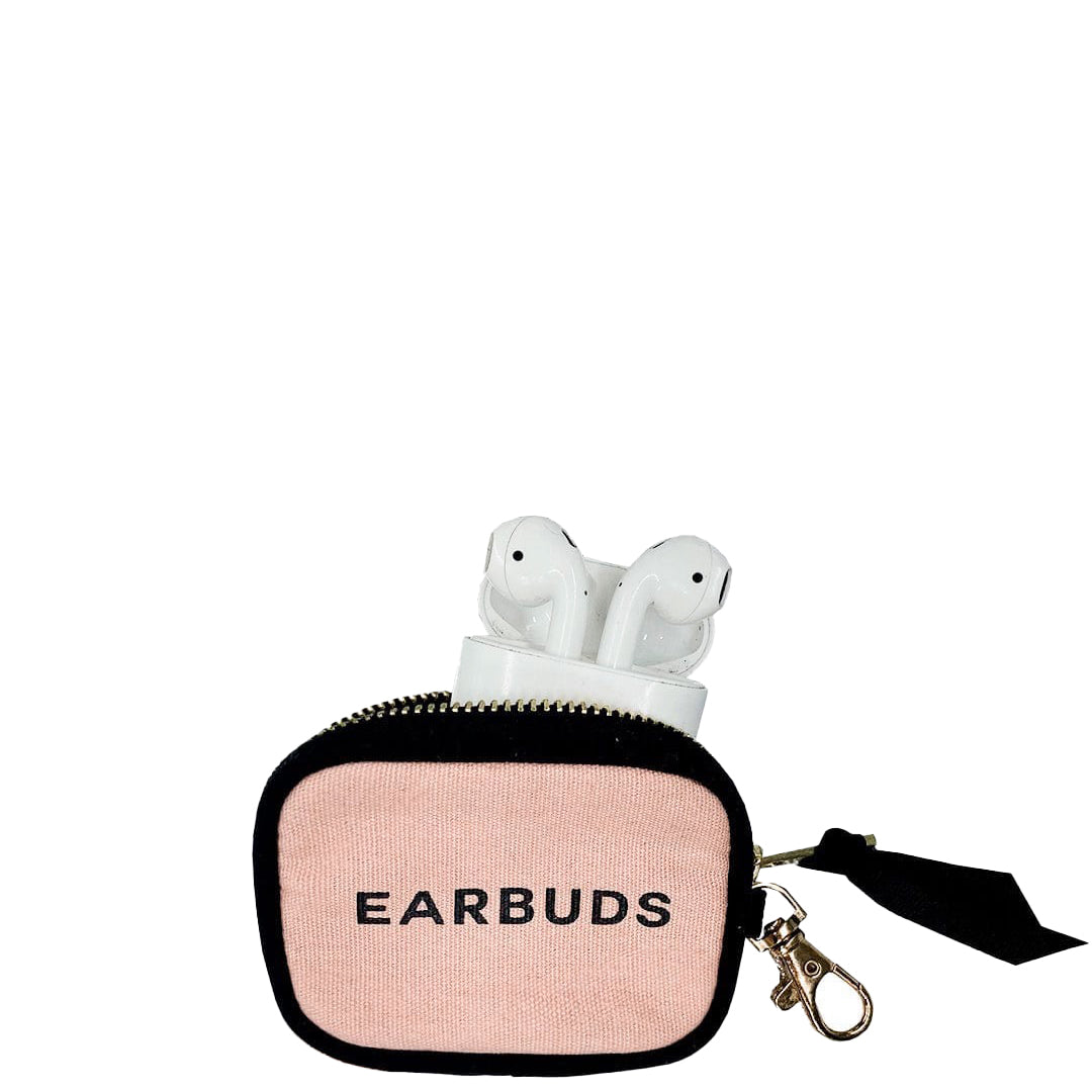 Earbuds Travel Case w Clasp – Pink/Blush - Glamourous Grace