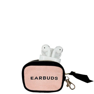 Earbuds Travel Case w Clasp – Pink/Blush - Glamourous Grace