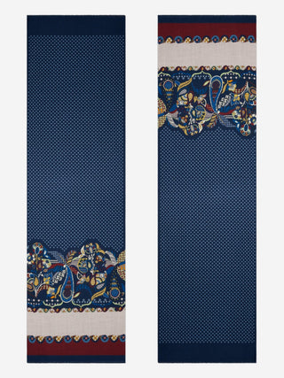 Edoardo (blue) - Soft and lightweight Italian scarf from 100% wool - Glamourous Grace