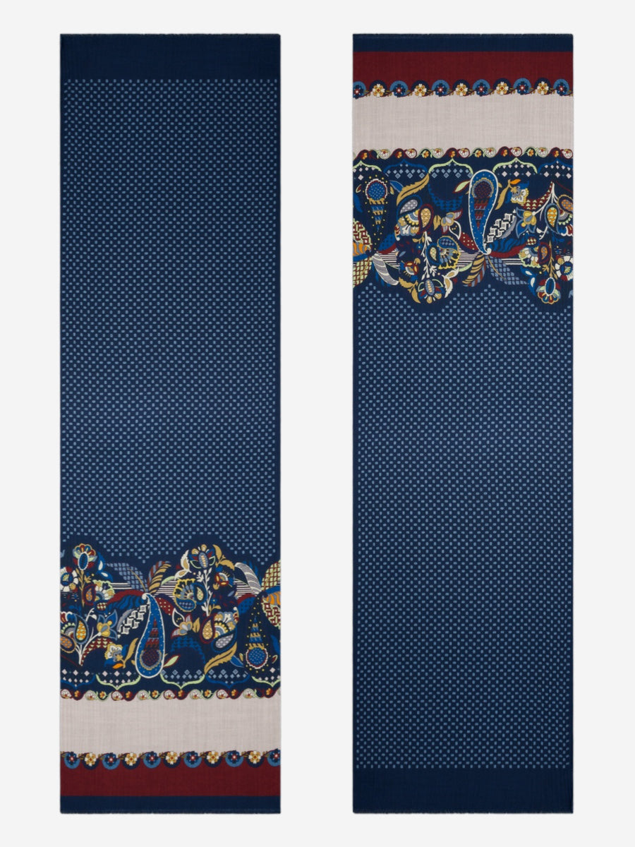 Edoardo (blue) - Soft and lightweight Italian scarf from 100% wool - Glamourous Grace