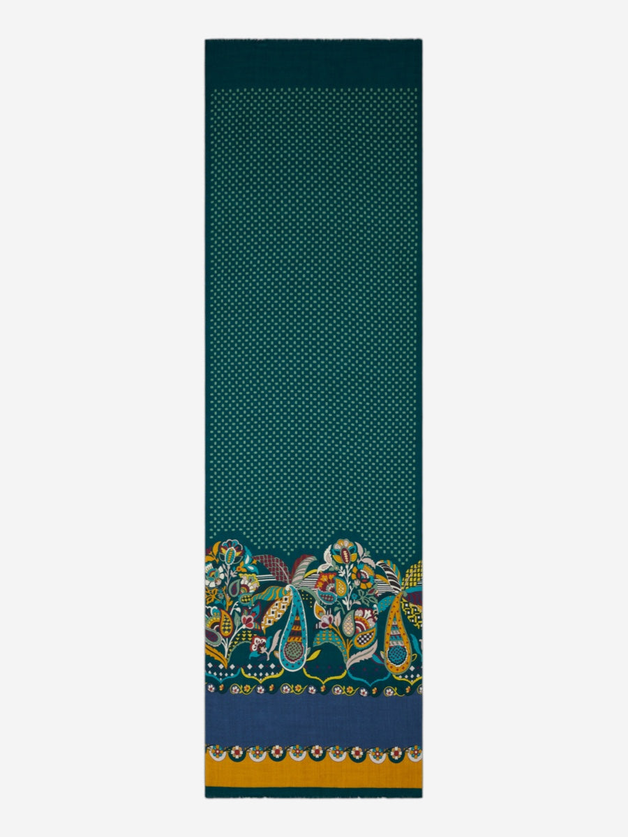 Edoardo (dark green) - Soft and lightweight Italian scarf from 100% wool - Glamourous Grace