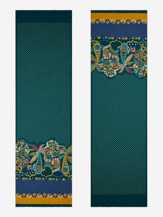 Edoardo (dark green) - Soft and lightweight Italian scarf from 100% wool - Glamourous Grace