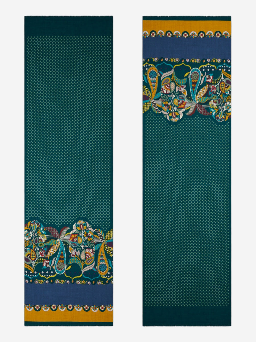 Edoardo (dark green) - Soft and lightweight Italian scarf from 100% wool - Glamourous Grace