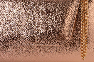 The Ege Rose Gold Leather Clutch