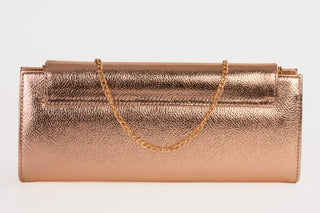The Ege Rose Gold Leather Clutch