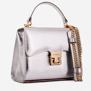 The Ege Silver Leather Handbag