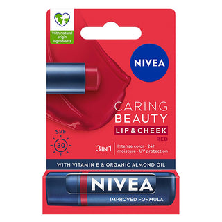 NIVEA Tinted Lip Care Balm with SPF30 UV Protection - Moisturizing, Natural Ingredients, 3-in-1 Formula - Glamourous Grace