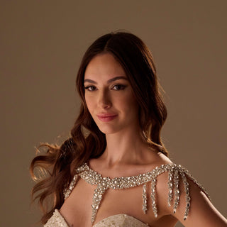 Elegant Crystal Shoulder Necklace - Bridal Shoulder Body Jewelry - Glamourous Grace