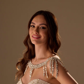 Elegant Crystal Shoulder Necklace - Bridal Shoulder Body Jewelry - Glamourous Grace