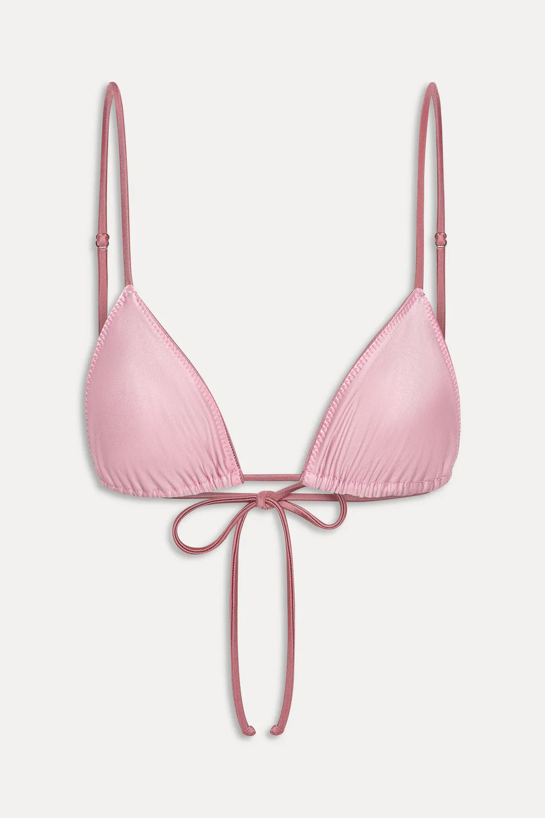 Elena Satin Micro Bikini Top Sunset Pink