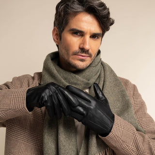 Elijah (black) – Timeless sheepskin leather gloves with luxurious cashmere lining & touchscreen capability - Glamourous Grace