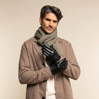 Elijah (black) – Timeless sheepskin leather gloves with luxurious cashmere lining & touchscreen capability - Glamourous Grace