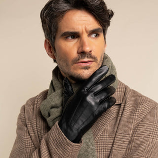 Elijah (black) – Timeless sheepskin leather gloves with luxurious cashmere lining & touchscreen capability - Glamourous Grace