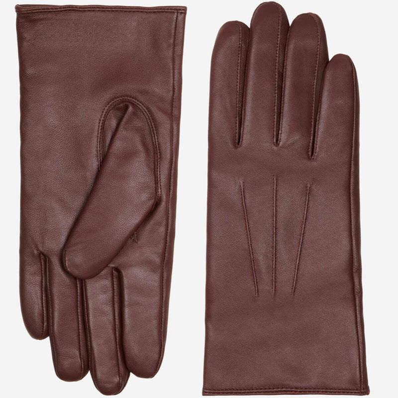 Elijah (brown) – Timeless sheepskin leather gloves with luxurious cashmere lining & touchscreen capability - Glamourous Grace