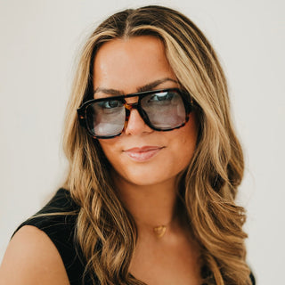 Ellen Retro Square Pilot Sunglasses