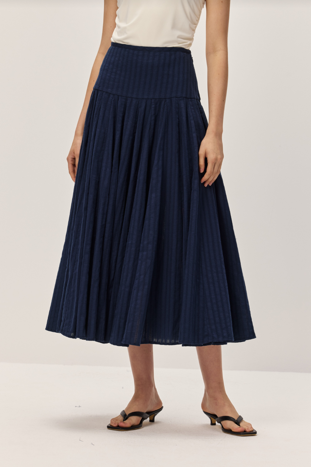 Merritt Navy Midi Skirt - Glamourous Grace