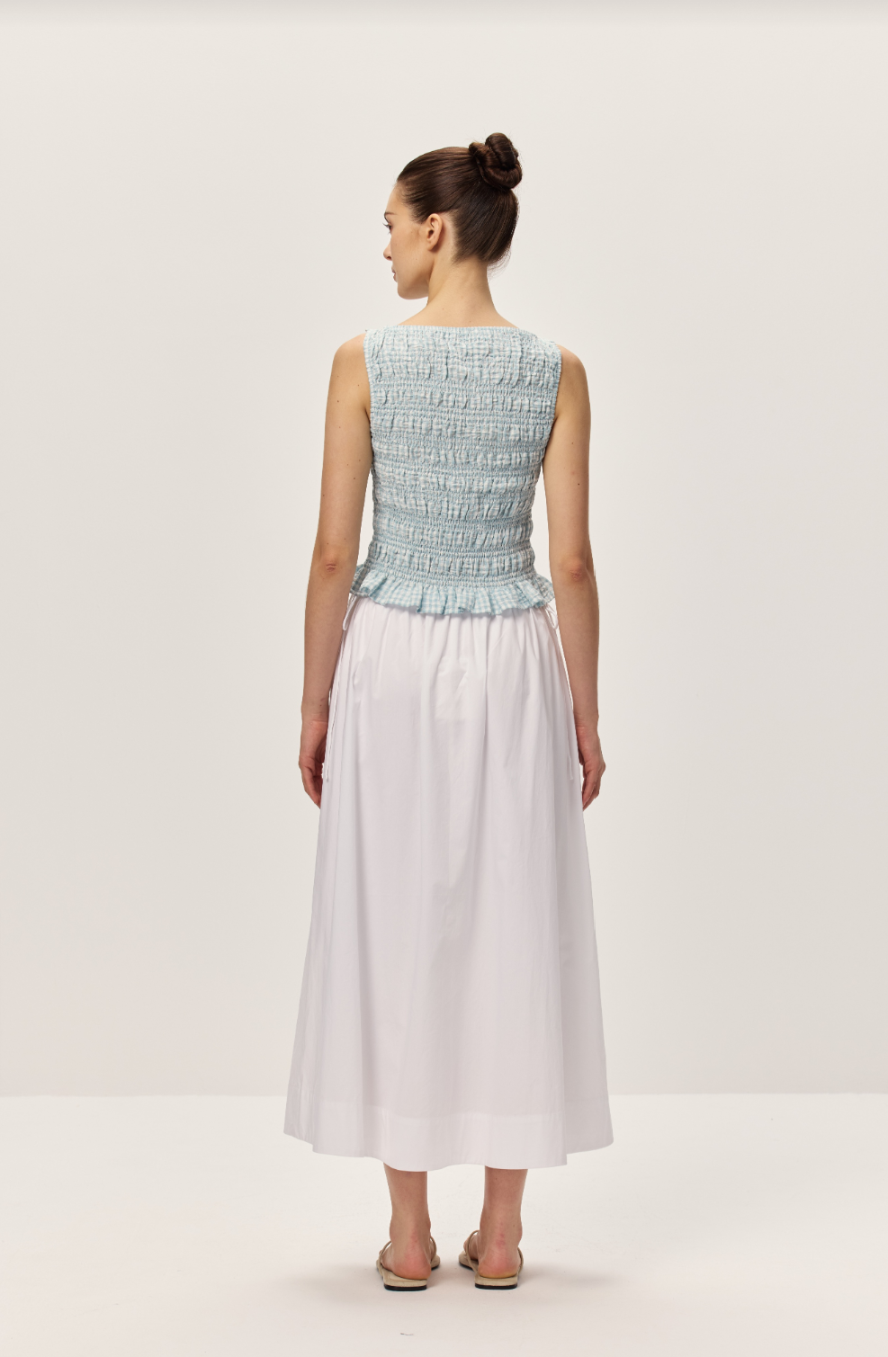 Tegan Seafoam Gingham Top - Glamourous Grace