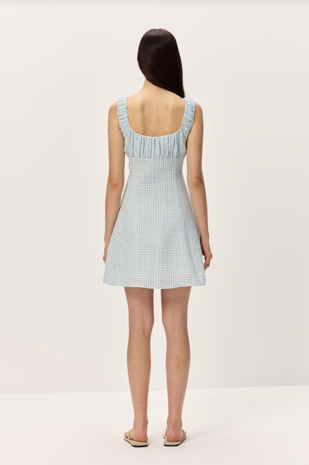 Vale Seafoam Gingham Mini Dress - Glamourous Grace
