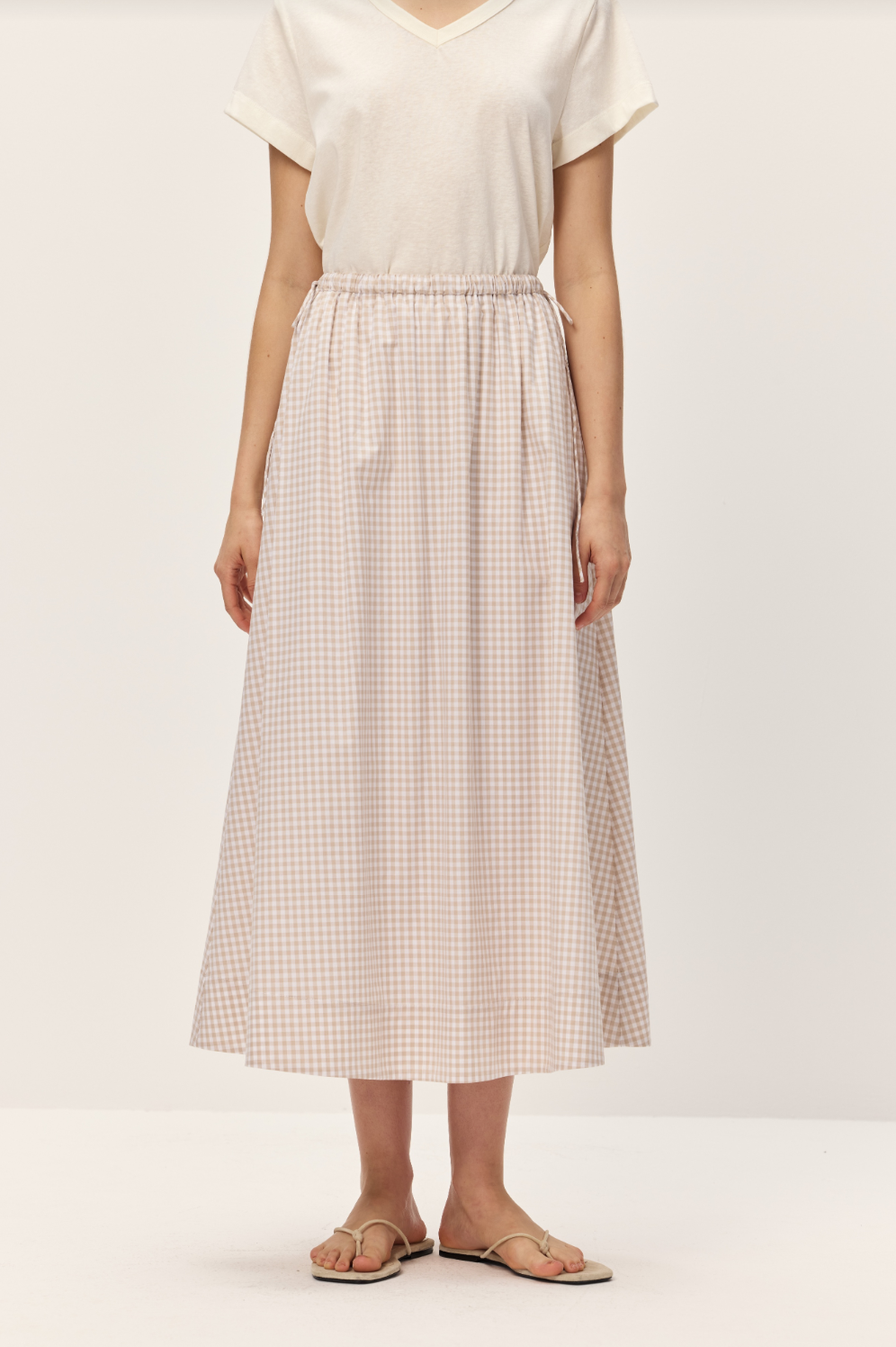 Vionnet Taupe Gingham Skirt - Glamourous Grace