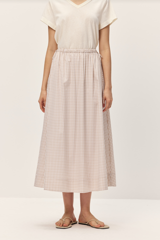 Vionnet Taupe Gingham Skirt - Glamourous Grace
