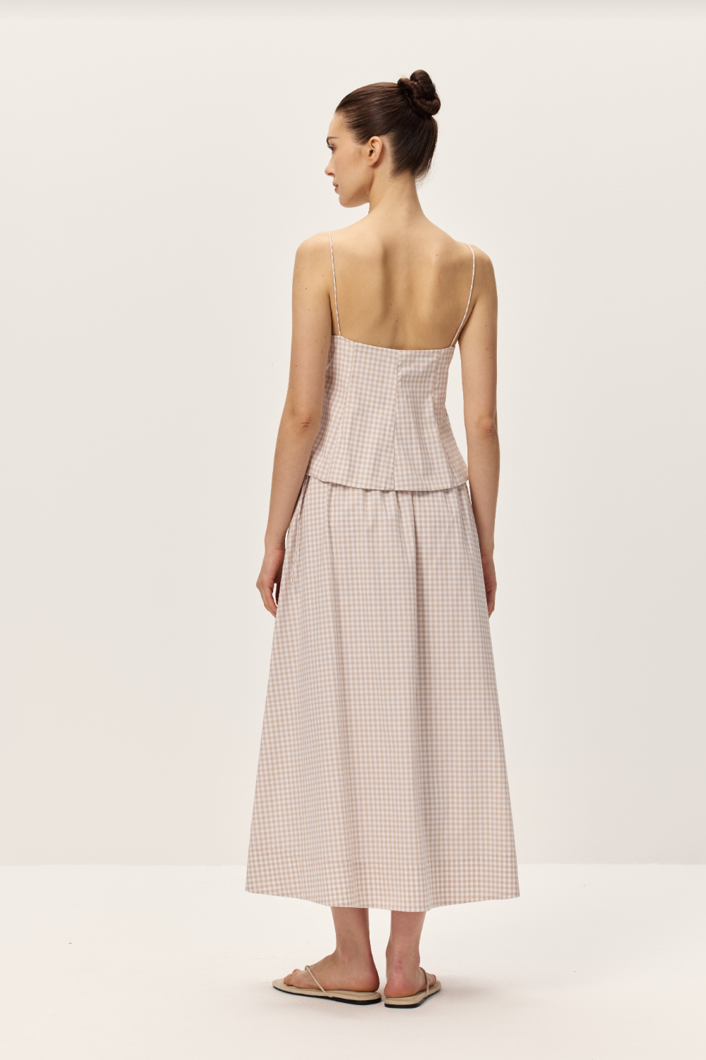 Vionnet Taupe Gingham Skirt - Glamourous Grace