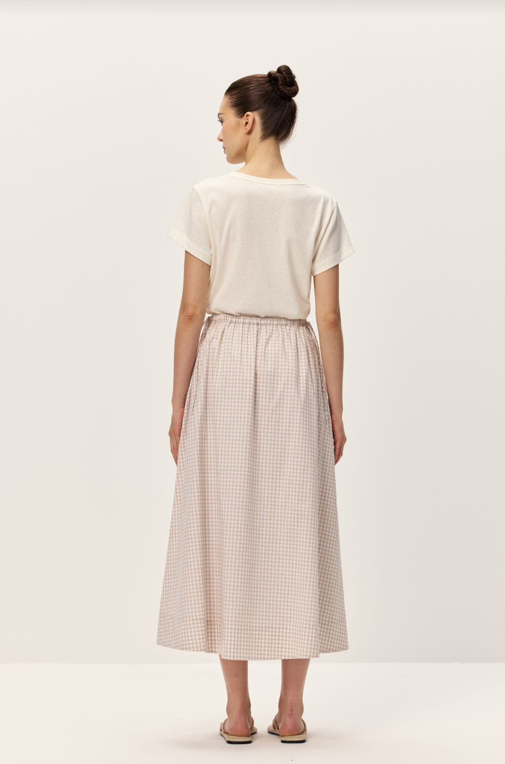Vionnet Taupe Gingham Skirt - Glamourous Grace
