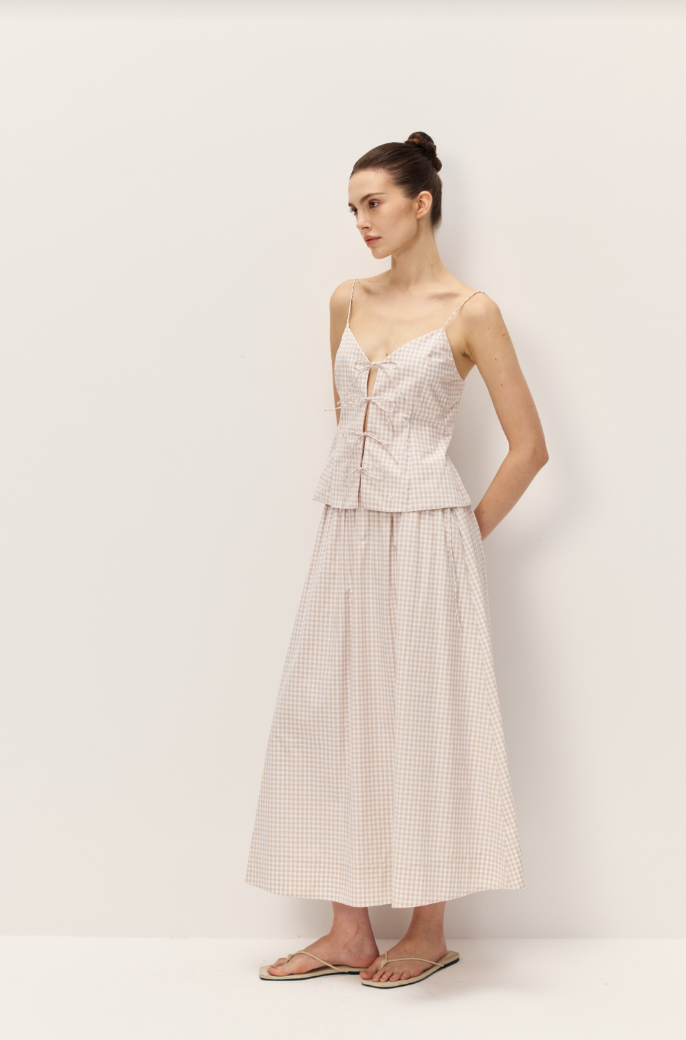 Vionnet Taupe Gingham Skirt - Glamourous Grace