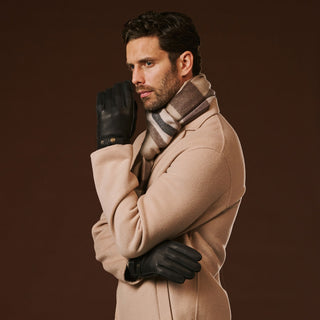 Emilio (black) – Luxurious deerskin gloves with cashmere lining and adjustable snap button - Glamourous Grace