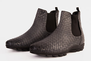 The Luxpre Grey Leather Handwoven Casual Chelsea Men Boot Final Sale!