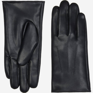 Ethan (black) – Vegan leather gloves with warm fleece lining & touchscreen feature - Glamourous Grace