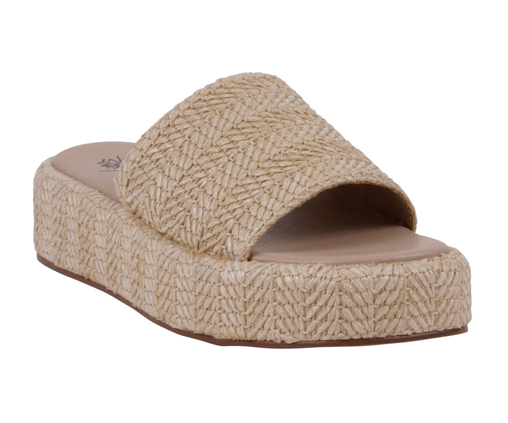 Women's Evie Natural Platform Slide - Glamourous Grace