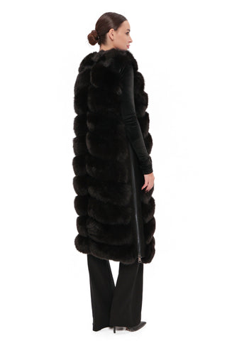 Genuine Polar Fox Fur Vest 110 cm