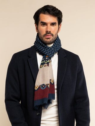Edoardo (blue) - Soft and lightweight Italian scarf from 100% wool - Glamourous Grace