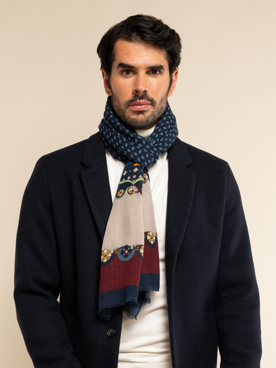 Edoardo (blue) - Soft and lightweight Italian scarf from 100% wool - Glamourous Grace