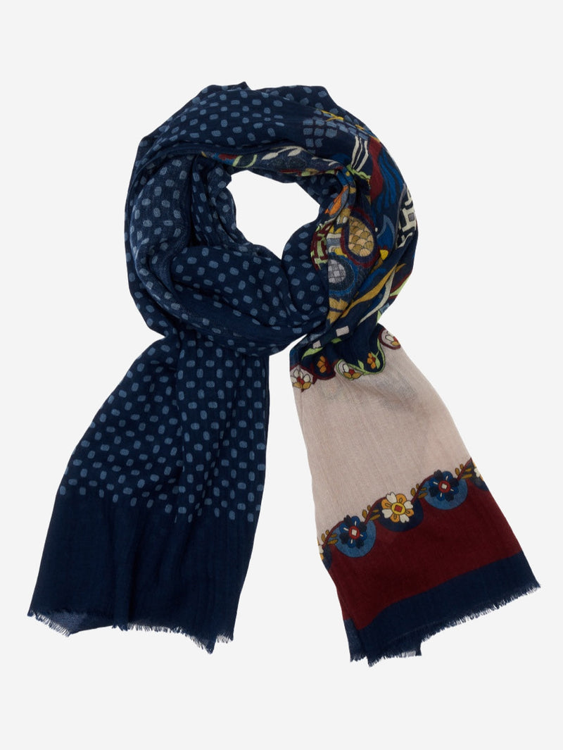 Edoardo (blue) - Soft and lightweight Italian scarf from 100% wool - Glamourous Grace