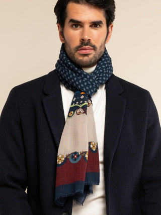 Edoardo (blue) - Soft and lightweight Italian scarf from 100% wool - Glamourous Grace