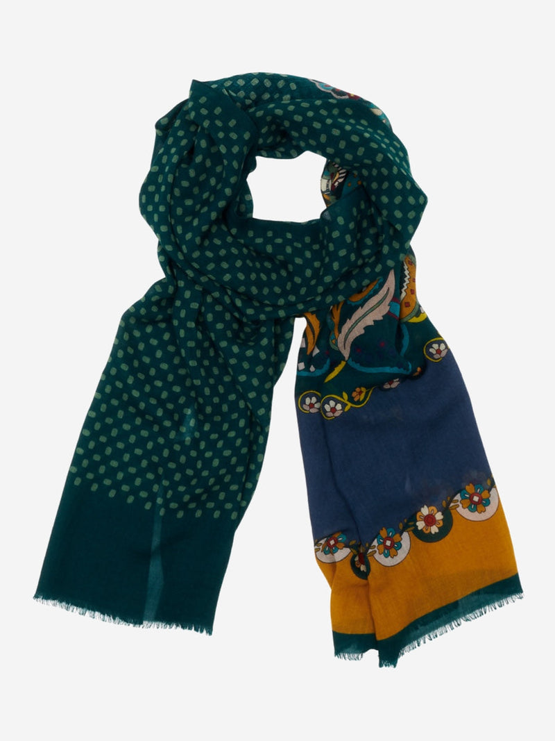 Edoardo (dark green) - Soft and lightweight Italian scarf from 100% wool - Glamourous Grace