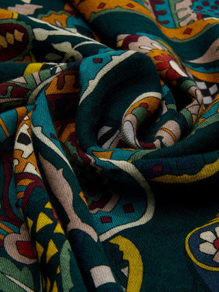 Edoardo (dark green) - Soft and lightweight Italian scarf from 100% wool - Glamourous Grace