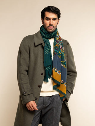 Edoardo (dark green) - Soft and lightweight Italian scarf from 100% wool - Glamourous Grace