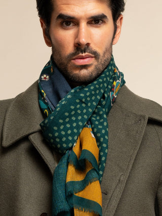 Edoardo (dark green) - Soft and lightweight Italian scarf from 100% wool - Glamourous Grace