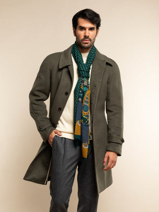 Edoardo (dark green) - Soft and lightweight Italian scarf from 100% wool - Glamourous Grace